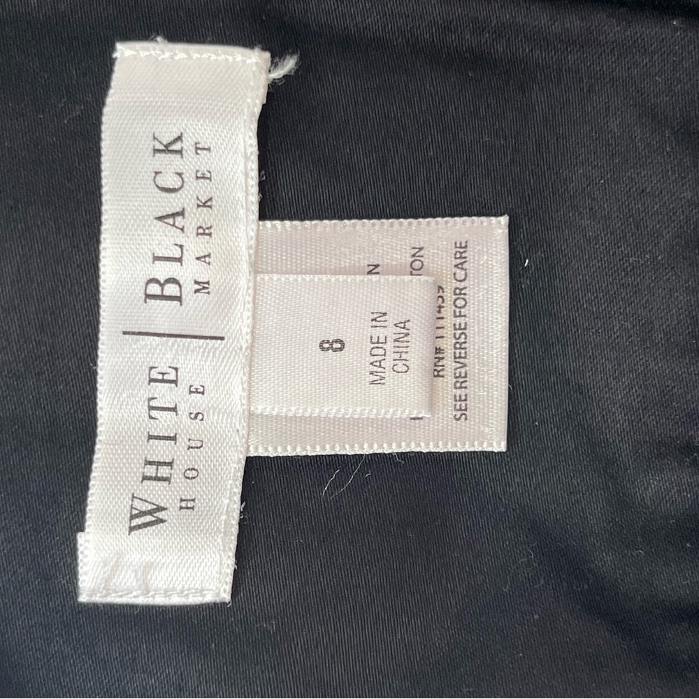White House Black Market Black Floral Embroidered A-Line Skirt Size 8 - Picture 5 of 8